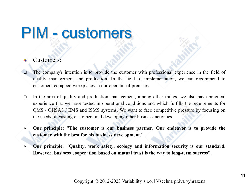 PIM - customers